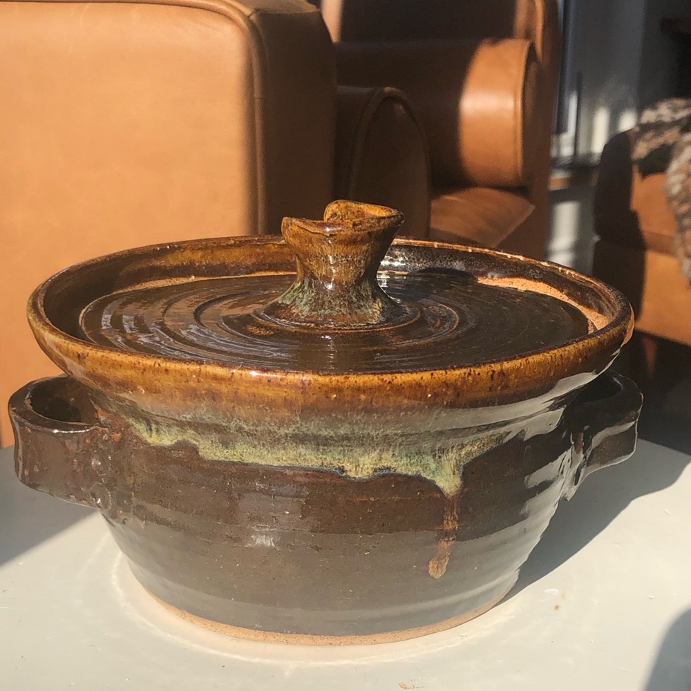 Handcrafted Brown Ceramic Casserole Dish